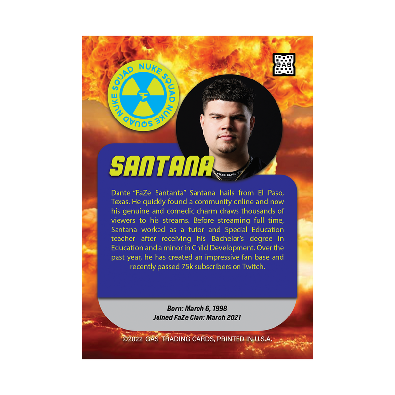 Faze Santana Official GAS Rookie Card *COMING SOON*